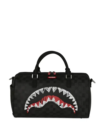 Sprayground Checkerboard-pattern Holdall In Black