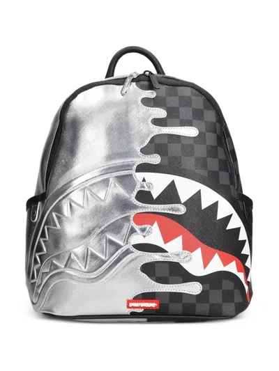 Sprayground Checkerboard Shark-mouth Backpack In Black