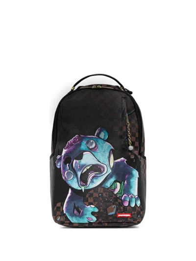 Sprayground Checkered Bear Backpack In Animal Print