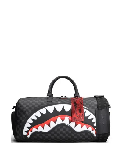 Sprayground Checkered Duffle Bag In Gray
