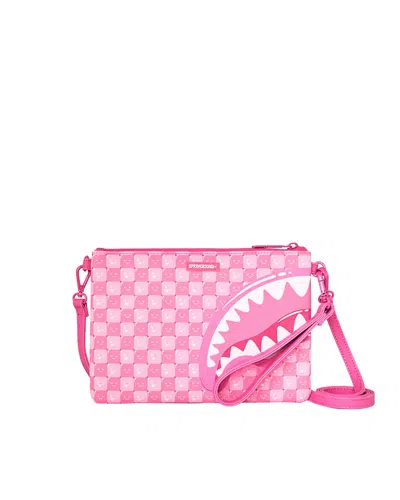 Sprayground Checkered Pvc Pouch In Pink