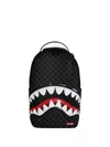 Sprayground Checkered Shark-print Backpack In Black