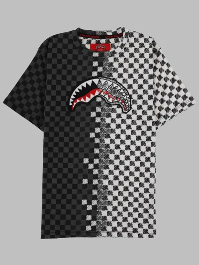 Sprayground Mini Checkered Sketch Graphic T-shirt In Black