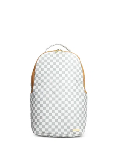 Sprayground Check-pattern Embossed Backpack In White