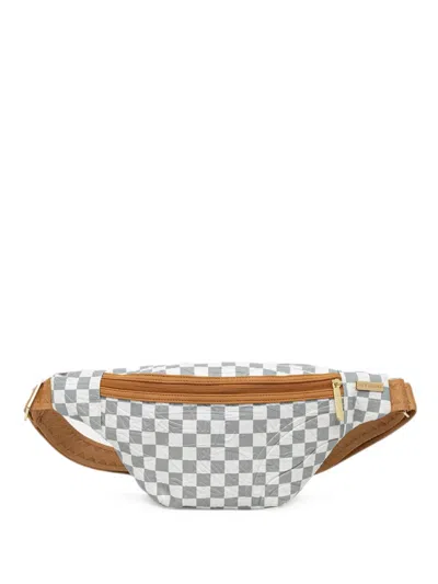 Sprayground Check-pattern Embossed-logo Belt Bag In White