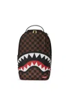 Sprayground Check-pattern Peeking Character Backpack In Brown