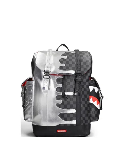 Sprayground Check-pattern Shark Backpack In Black