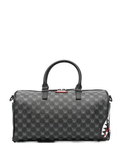 Sprayground Check-pattern Shark Holdall In Blue