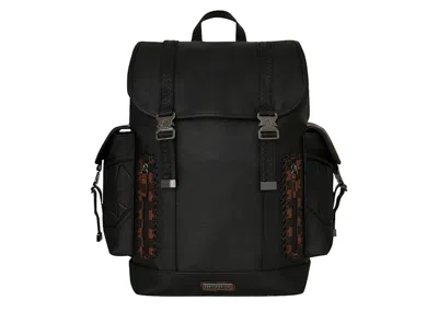 Pre-owned Sprayground Checkpoint Royale Monte Carlo Backpack In Black/brown In Multi