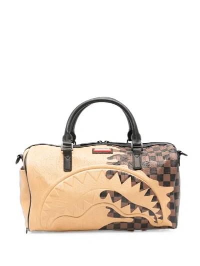 Sprayground Check-print Holdall In Neutral