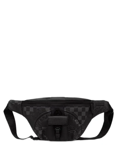 Sprayground Check-print Shark-mouth Belt Bag In Black