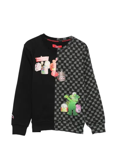 Sprayground Kids' Check-print Sweatshirt In Brown