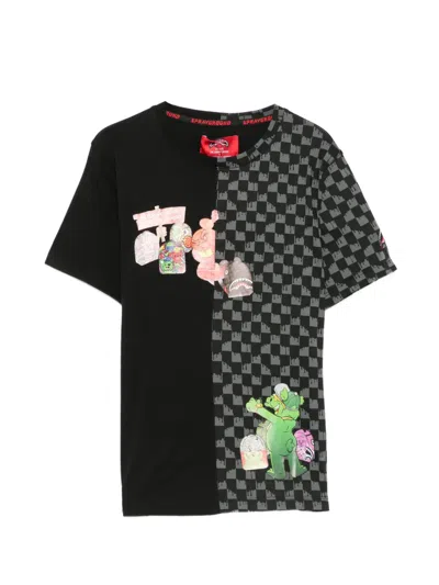 Sprayground Kids' Check-print T-shirt In Blue
