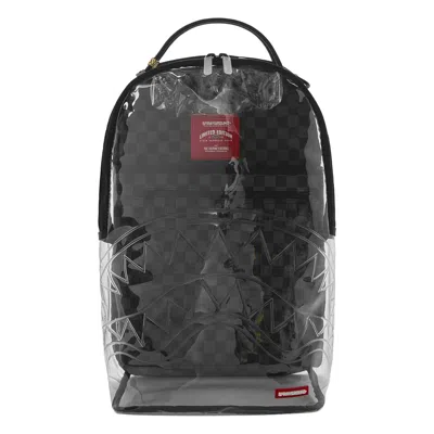 Pre-owned Sprayground Clear Checked Out Dlx Backpack 'gray Black Check' | Grey | Men's Size Onesize