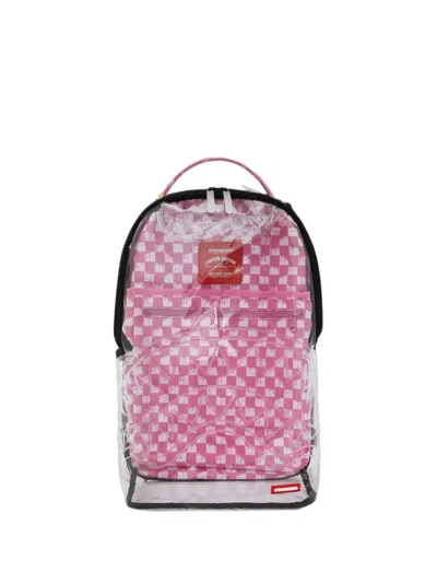 Sprayground Clear Check-print Backpack In Pink