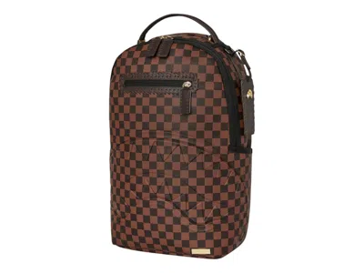 Pre-owned Sprayground Core Emboss Check Backpack Backpack In Brown Black