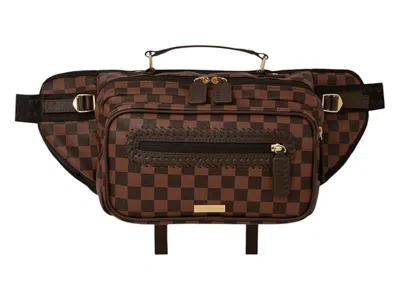 Pre-owned Sprayground Core Emboss Check Cargo Crossbody Crossbody In Black Brown