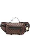 Sprayground Core-embossed Check Belt Bag In Black