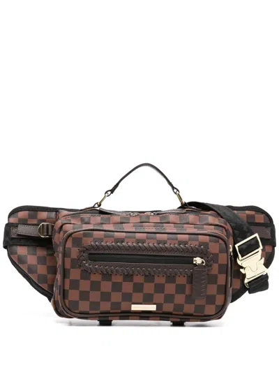Sprayground Core-embossed Check Belt Bag In Black