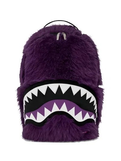 Sprayground Cray Faux-fur Backpack In Purple