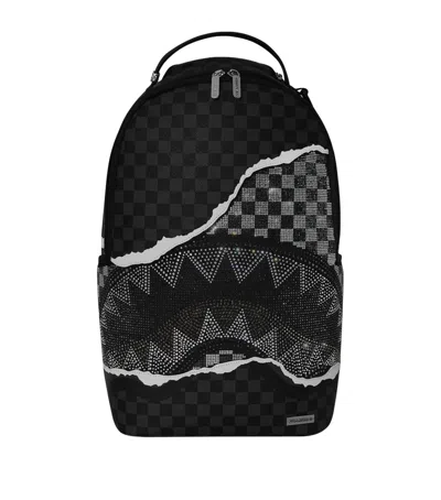 Sprayground Crystal-embellished Check Backpack In Black