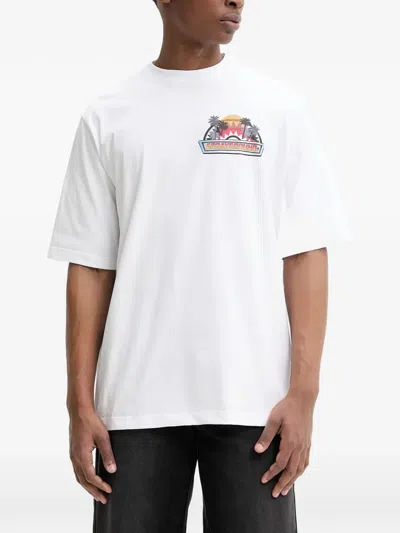 Sprayground Daytona Race Over Crew-neck T-shirt In White