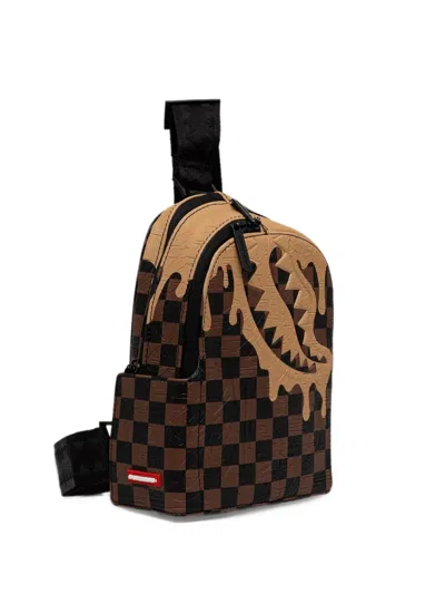 Sprayground Designer Drip Effect Backpack In Brown