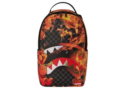 Pre-owned Sprayground Diablo Bear Havin A Great Day Man (dlxv) Backpack In Black/grey