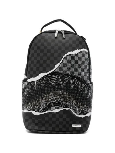 Sprayground Diamond Tear Checkerboard-pattern Backpack In Black