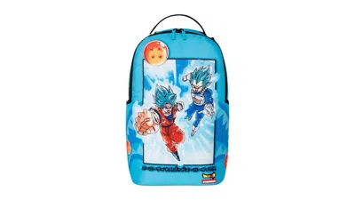 Pre-owned Sprayground Dragon Ball Z Super Saiyan Blue Goku And Vegeta Backpack In Multi