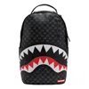 Sprayground Checkered Shark-print Backpack In Black