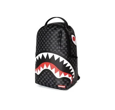 Pre-owned Sprayground Drip Check Shark (dlxsf) Backpack In Black/grey Checker