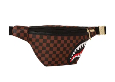 Pre-owned Sprayground Dripping Sharks In Paris Savvy Crossbody In Black/grey In Multi