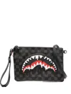 Sprayground Dripping Sharks In Psris Check Messenger Bag In Black