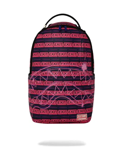 Sprayground Exit Pink Edition Backpack Pink Faux Leather Shoulder Strap Ups1213