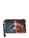 Sprayground Fire & Ice Shark Cross Body Bag In Black