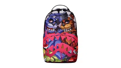 Pre-owned Sprayground Five Nights At Freddys Crammed Carnage Dlxr Backpack In Multi