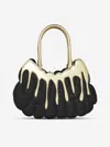 Sprayground Girls Gold And Dangerous Shark Handbag In Black