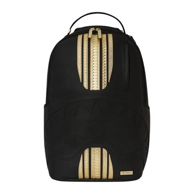 Pre-owned Sprayground Gold And Black Racing Stripes Backpack 'multicolor' | Multi-color | Men's Size Onesize