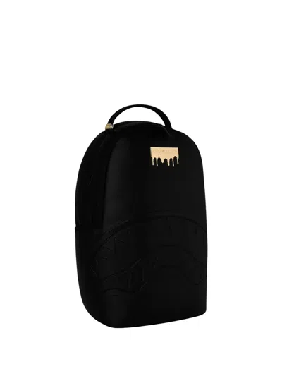 Sprayground Gold Brick Drip Backpack In Black