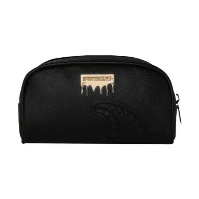 Pre-owned Sprayground Gold Brick Luxe Shark Pencil Pouch 'black' | Men's Size Onesize