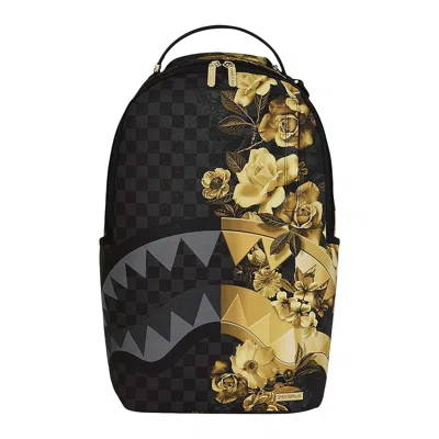 Pre-owned Sprayground Gold Floral Remix Backpack 'black/gold' | Men's Size Onesize