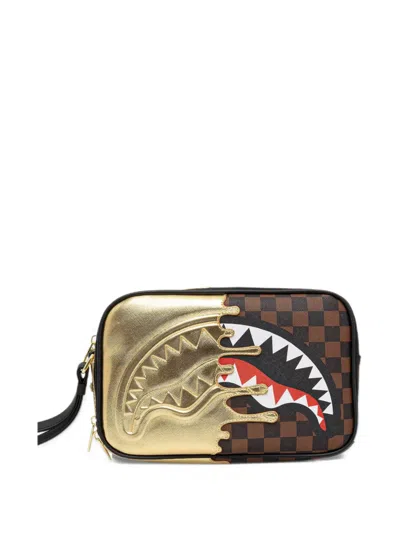 Sprayground Golden Dynasty Makeup Bag In Brown