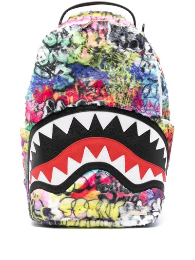 Sprayground Graffiti Backpack In White