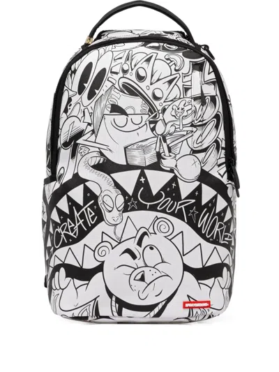 Sprayground Graphic-print Backpack In Gray