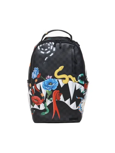 Sprayground Graphic Printed Checked Backpack In Black