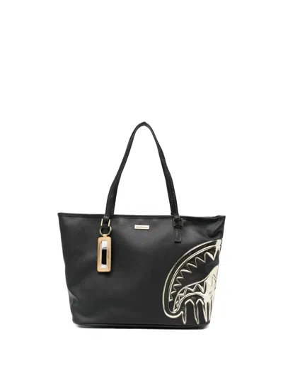 Sprayground Heart-motif Tote Bag In Black