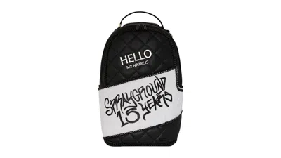 Pre-owned Sprayground Hello My Name Is 15 Years Quilted Backpack In Multi