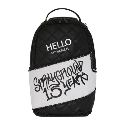 Pre-owned Sprayground Hello My Name Is 15 Years Quilted Backpack 'multicolor' | Multi-color | Men's Size Onesi