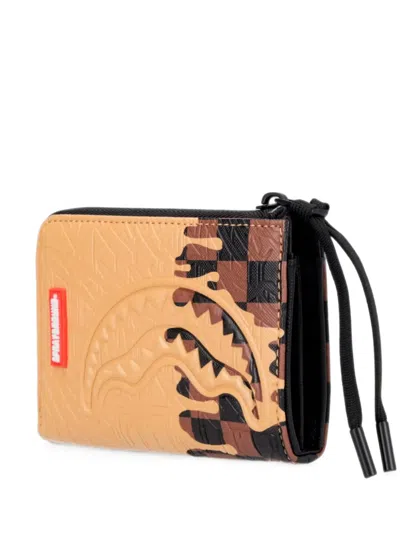 Sprayground Henny Melt Checkered Wallet In Brown